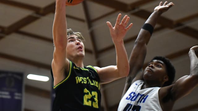 West Linn South Medford boys basketball Taylor Balkom 10
